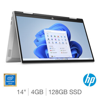 HP Pavilion x360, Intel Pentium Gold, 4GB RAM, 128GB SSD, 14 inch Convertible laptop, 14-dy0031na