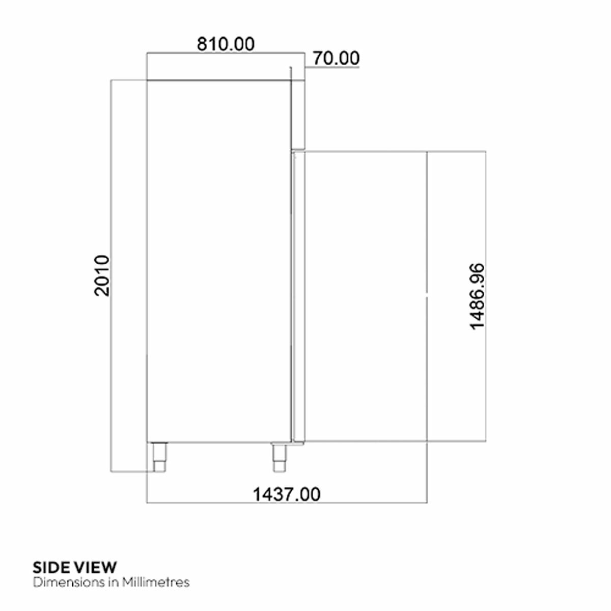Contender RUS008 Commercial 600L Single Door Catering Fridge, D Rated in Stainless Steel