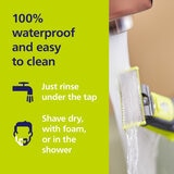 Lifestyle image showing 100% waterproof and easy to clean