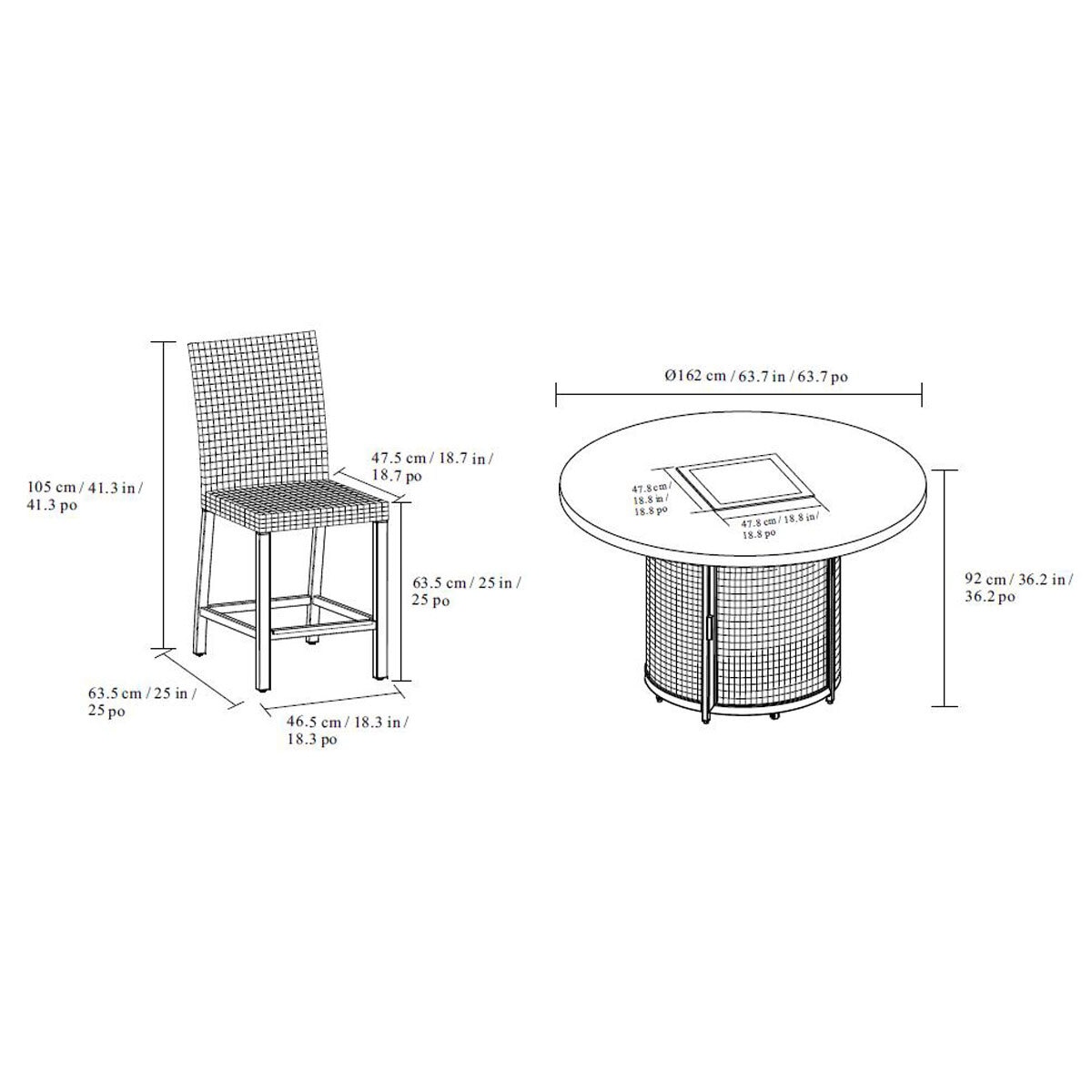 Agio Mckenzy 9 Piece High Dining Fire Chat Set