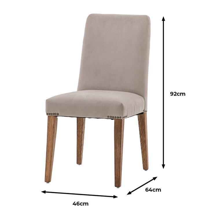 Gallery Highgrove Grey Velvet Dining Chair, 2 Pack