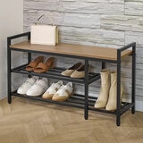 Neatfreak Wood Top Shoe Storage Bench Neatfreak Wood Top Shoe Storage Bench