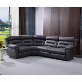 Lucca Grey Fabric Power Reclining Corner Sofa Lucca Grey Fabric Power Reclining Corner Sofa