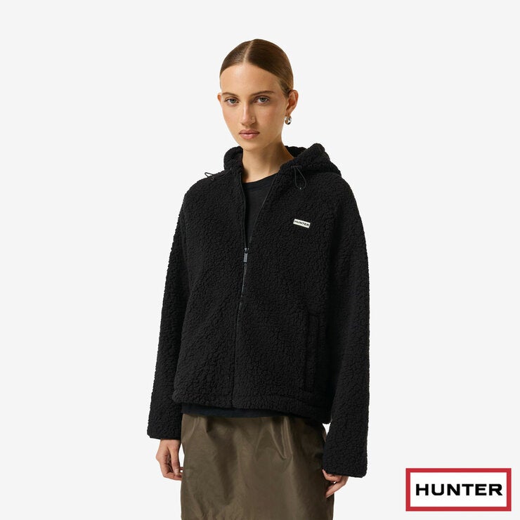 Hunter Women's Highland Hooded Fleece in Black Hunter Women's Highland Hooded Fleece in Black