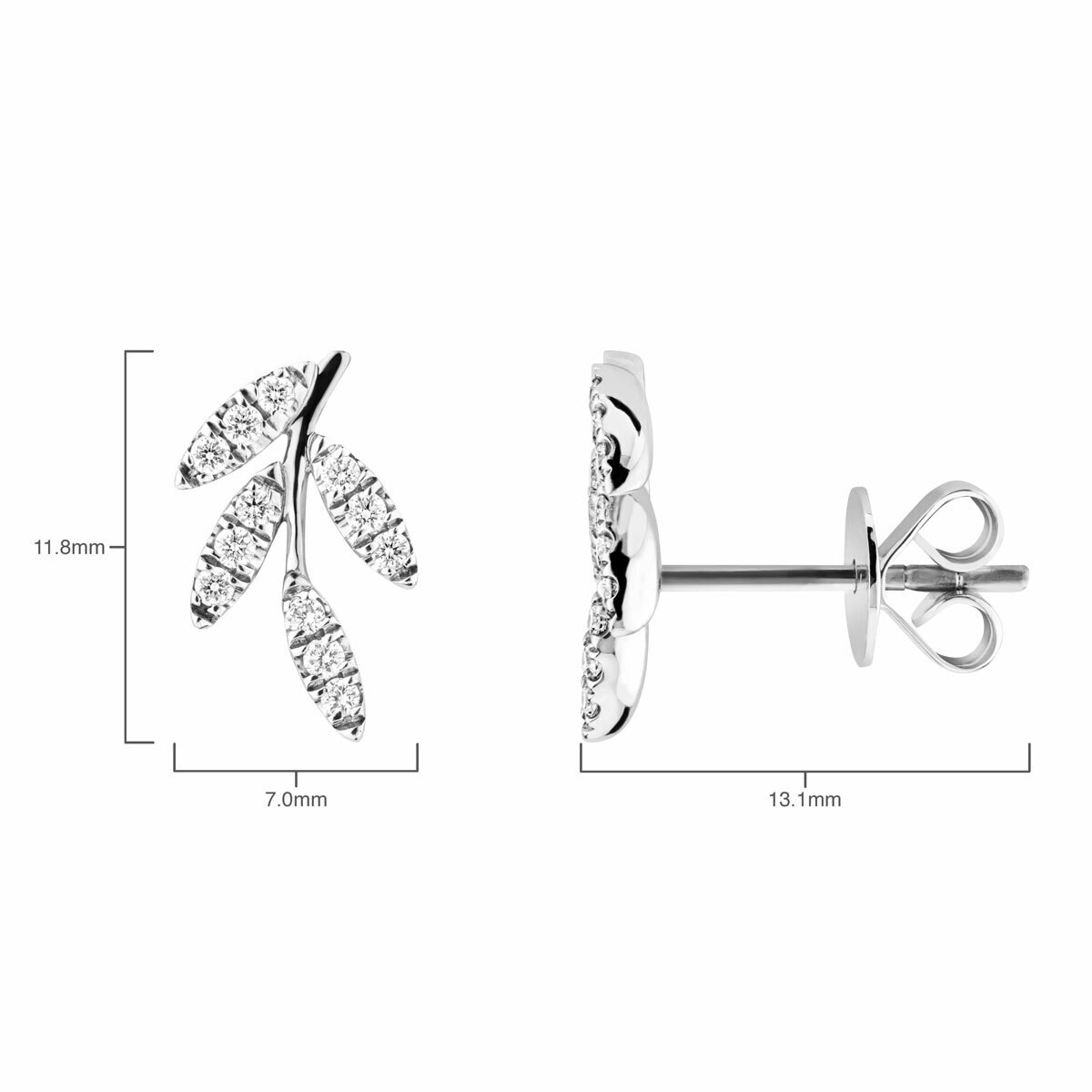 0.15ctw Round Brilliant Diamond Earrings, 18ct White Gold