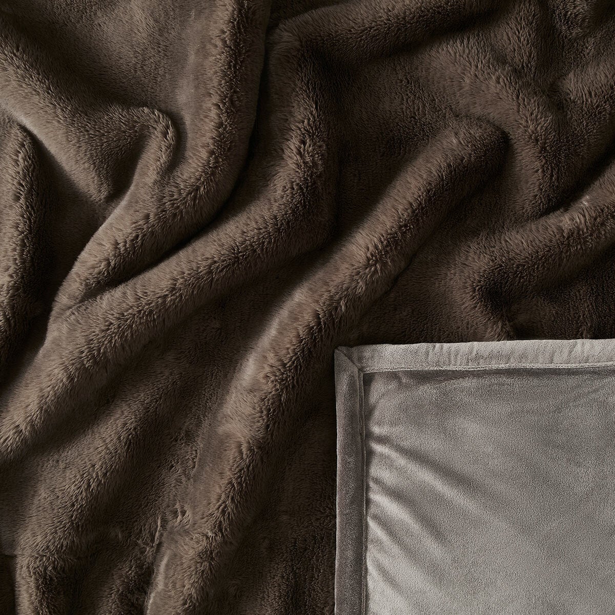 Mon Chateau Brown Faux Fur Throw, 152 x 177 cm