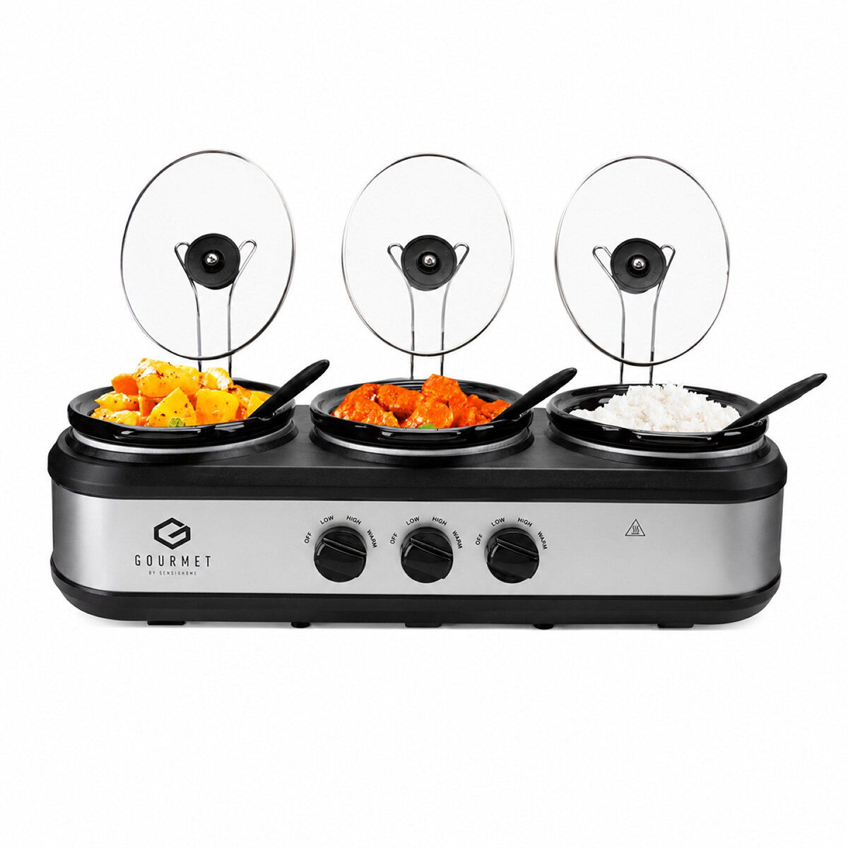 Front Profile of SensioHome Triple Slow cooker Front Profile of SensioHome Triple Slow cooker
