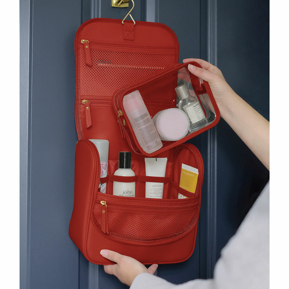 image of stackers Red Large Hanging Washbag