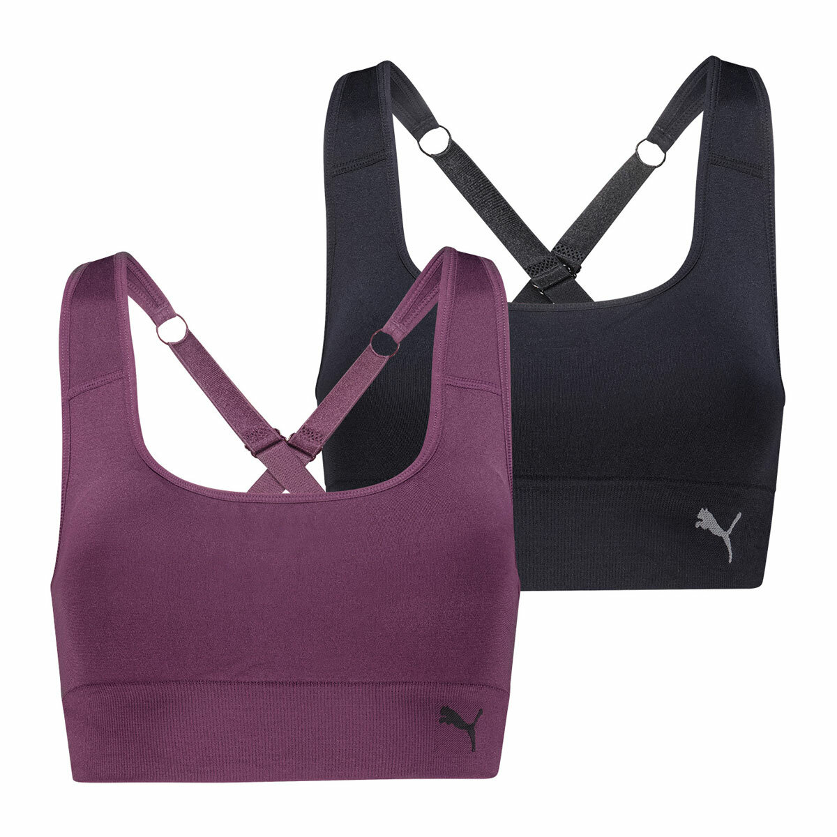 Puma Square Neck Sports Bra 2 Pack