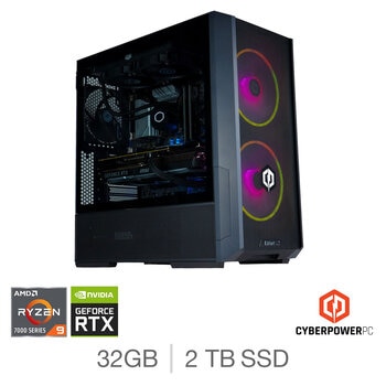 CyberPower, AMD Ryzen 9, 32GB RAM, 2TB SSD NVIDIA GeForce RTX 4090, Gaming Desktop PC