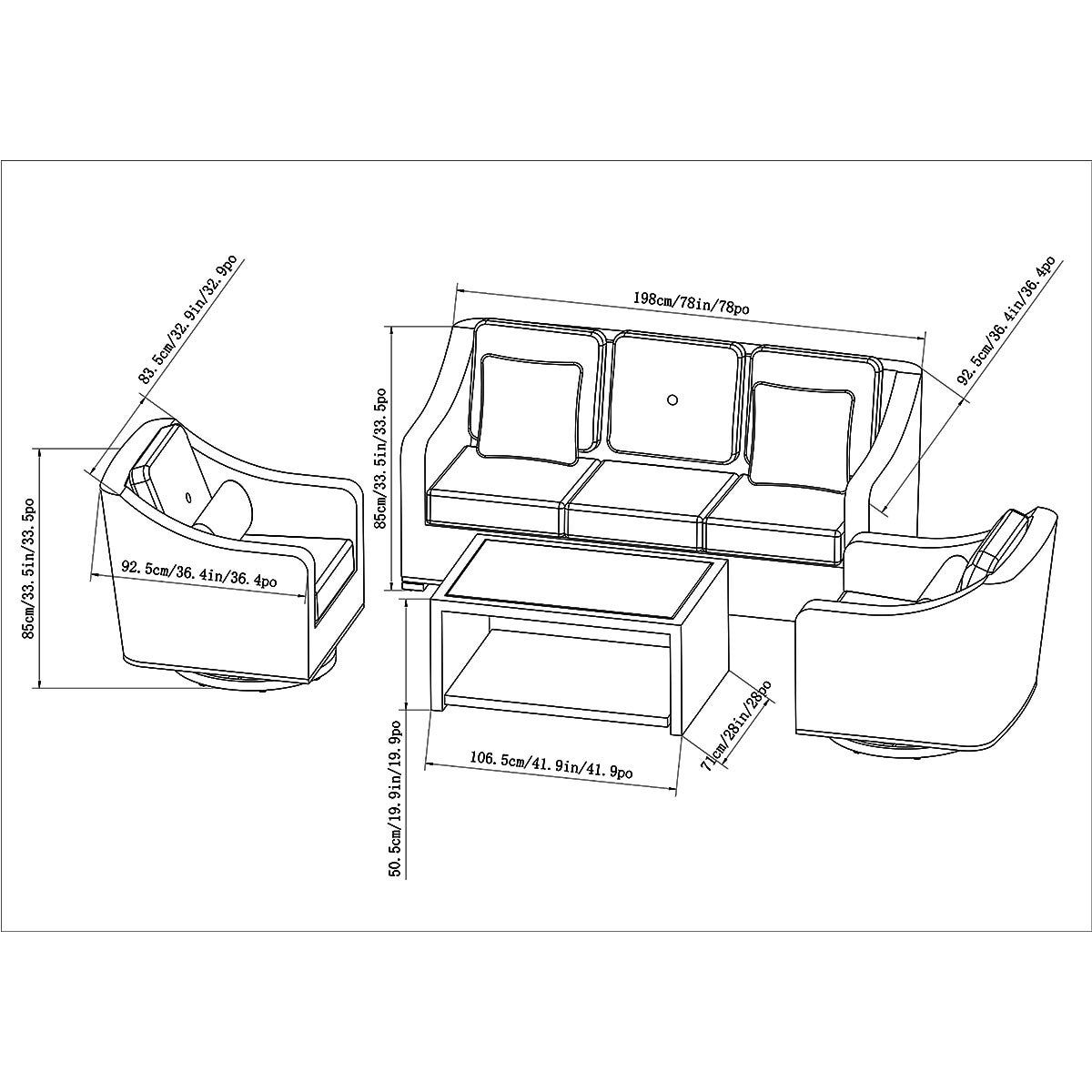 SunVilla Pelington 4 Piece Deep Seating Set