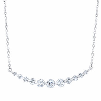 1.00ctw Round Brilliant Cut Diamond Necklace,14ct White Gold