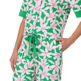 Room Service Ladies Notch Collar Pyjama Set in Green