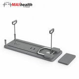 Studio image of the MAXhealth Portable Pilates Reformer in black Studio image of the MAXhealth Portable Pilates Reformer in black