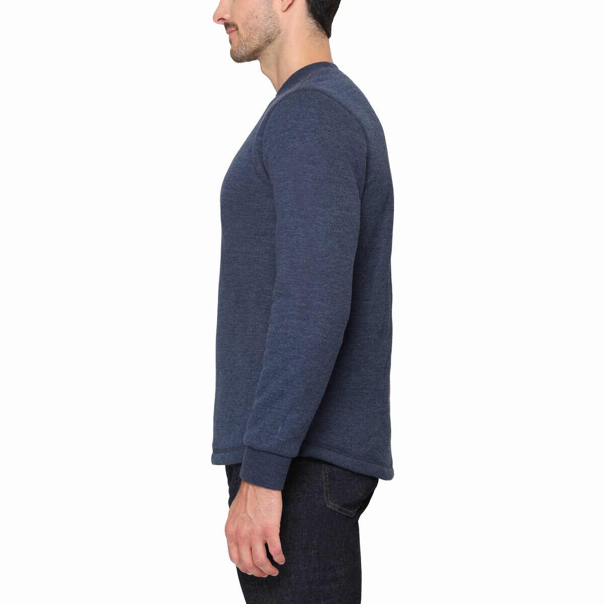 BC Clothing Men's Waffle Crew Sweater in Blue