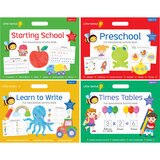 Image of 4 book assortment-starting school, learn to write, preschool, times table