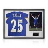 Gianfranco Zola Signed Framed Chelsea Football Shirt in White