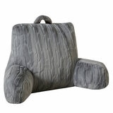 Parma Embossed Grey Faux Fur Bedrest Pillow