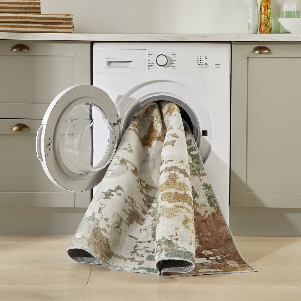 Concept Looms Liberty Pastel Washable Rug, in 3 Sizes