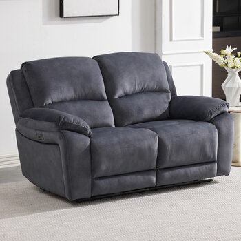 Belagio Grey Fabric Power Recliner 2 Seater Sofa