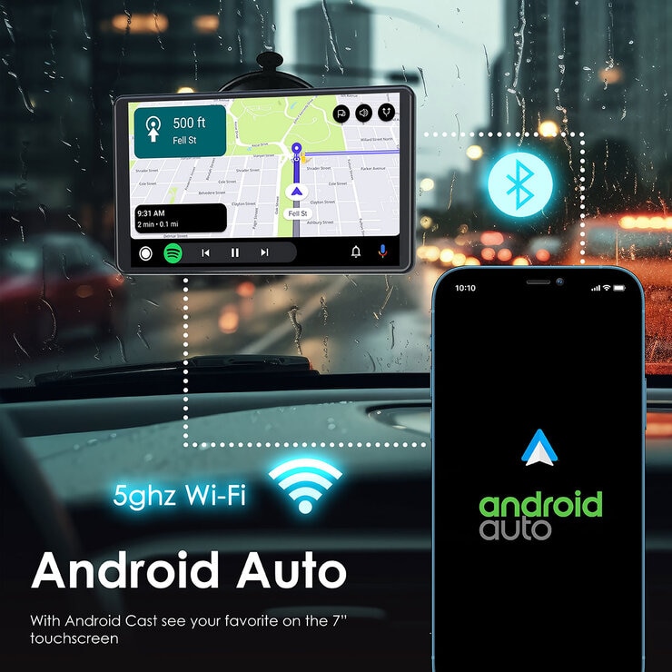 Rexing Wireless Multimedia Receiver CPDuo-7 – CarPlay + Android Auto + Dash Cam