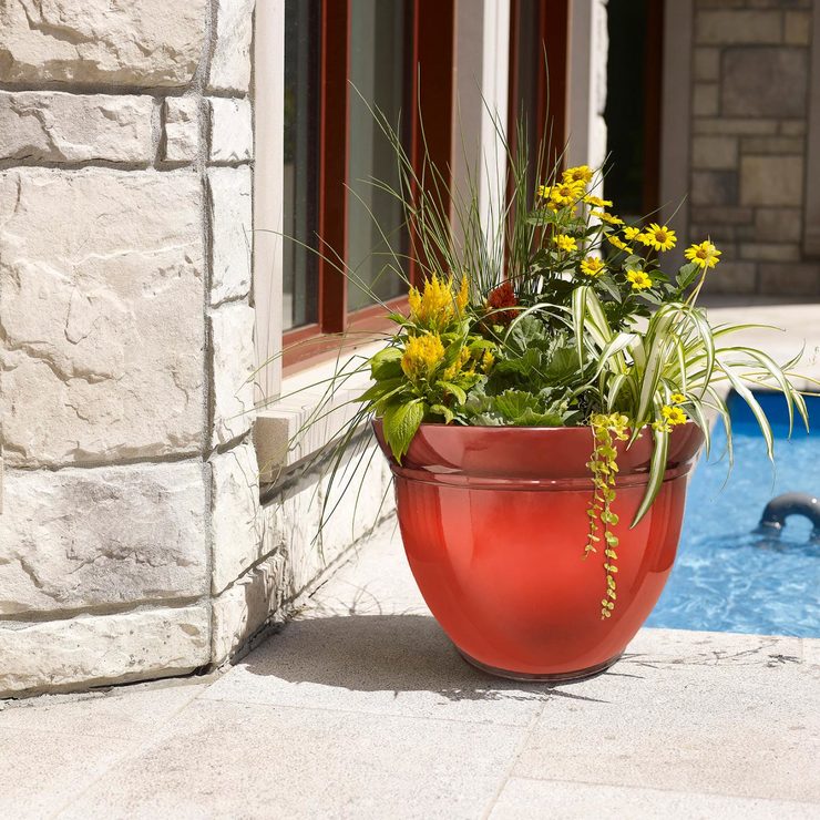 Kittredge 22" (56cm) Resin Planter In Red Costco UK