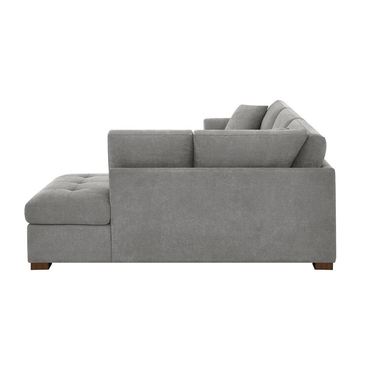 Thomasville Miles Grey Fabric Corner Sofa with Power Footrests