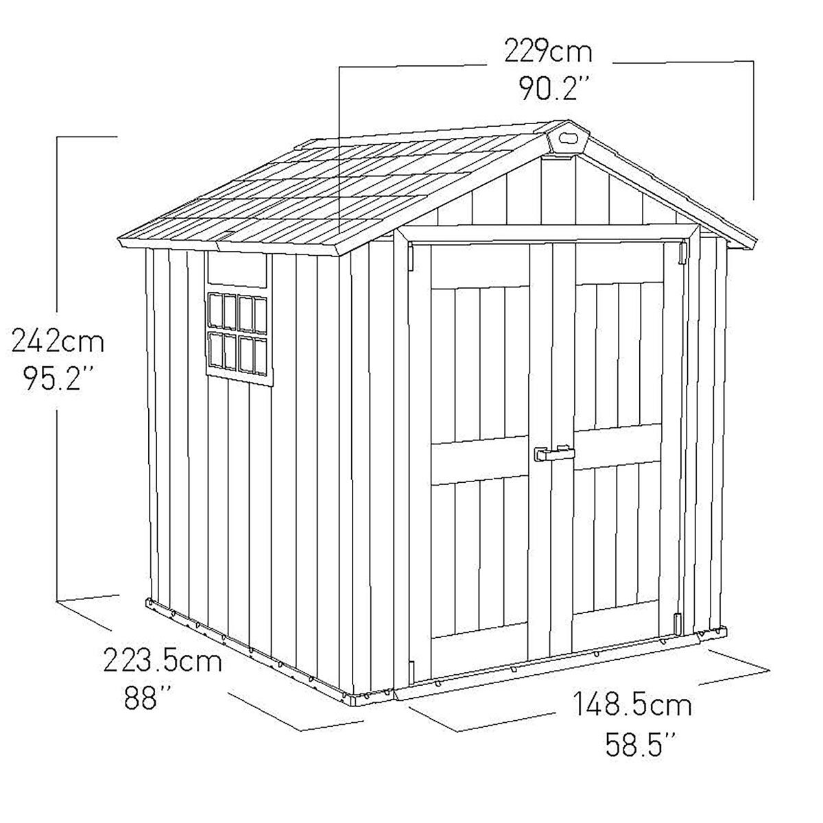 Keter Oakland 7ft 6" x 7ft (2.3 x 2.1m) Storage Shed