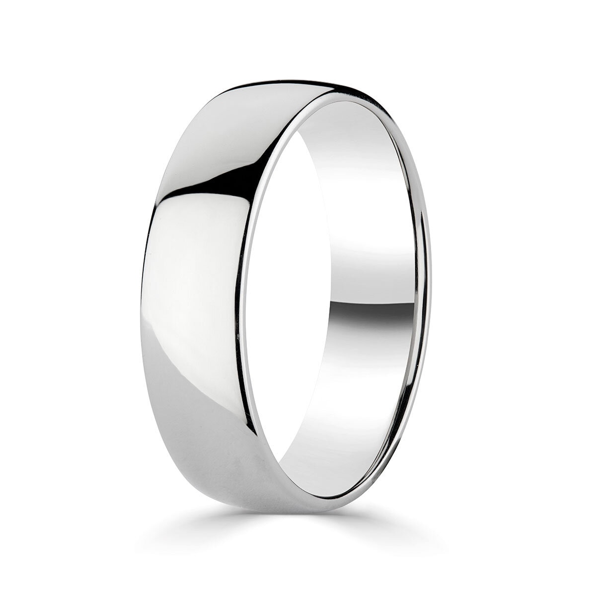 6.0mm Basic Light Court Wedding band. Platinum