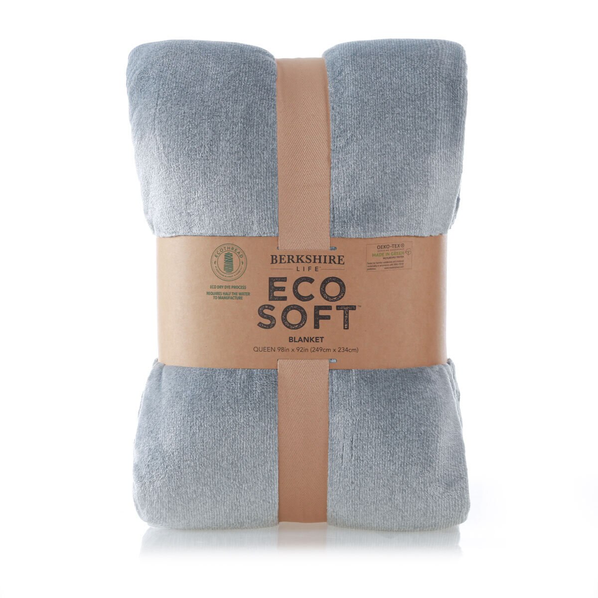 Berkshire Life EcoSoft Blanket, 249 x 234 cm, in Light Grey