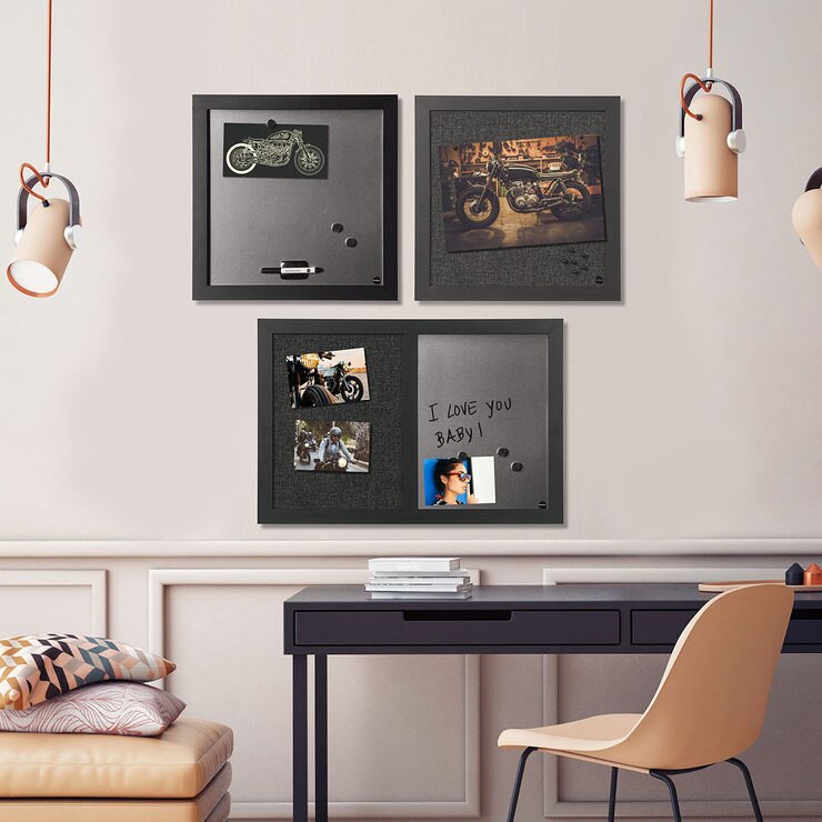 BiOffice Black Shadow Personal Message Boards Pack of 3 Costco UK