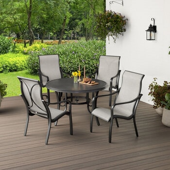 Agio Alki 5 Piece Sling Dining Set + Cover