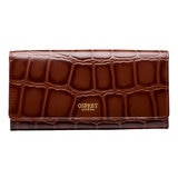 Osprey London Julia Croc Leather Women's Purse, Cognac with Gift Box