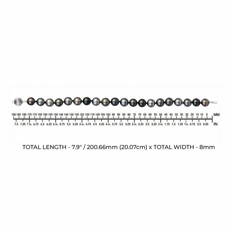 8-9mm Tahitian Pearl Bracelet, 14ct White Gold