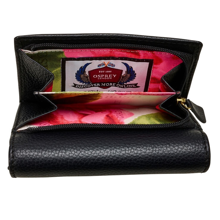 Osprey London Tilly Grainy Hide Leather Women's Purse, Black with Gift Box Osprey London Tilly Grainy Hide Leather Women's Purse, Black with Gift Box