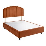 Silentnight Velvet 4 Drawer Divan Base with Merlin Headboard in Amber in 3 Sizes