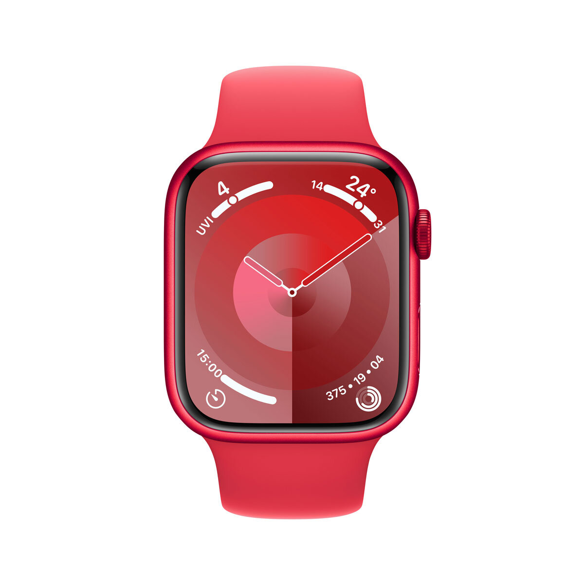 Apple Watch Series 9 GPS, 45mm Product(Red) Aluminium Case with Product(Red) Sport Band M/L, MRXK3QA/A