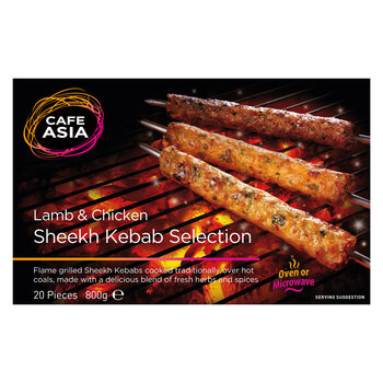 Cafe Asia Lamb & Chicken Sheekh Kebab Selection, 20 Pack