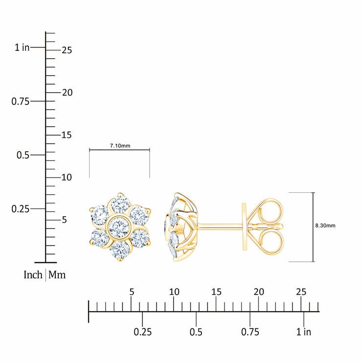 0.65ctw Round Brilliant Cut Diamond Daisy Earrings, 14ct Yellow Gold 0.65ctw Round Brilliant Cut Diamond Daisy Earrings, 14ct Yellow Gold