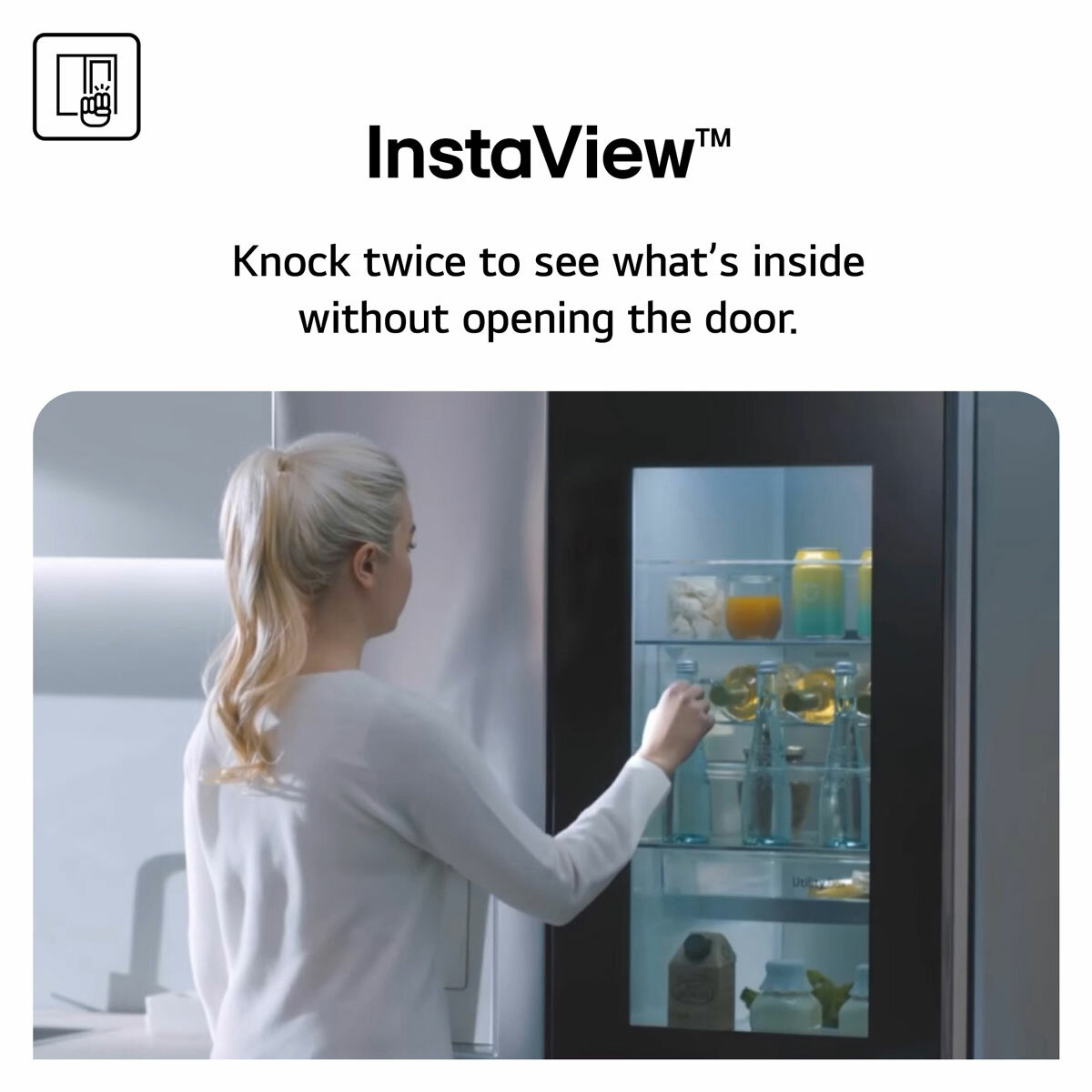 LG GSXE81PYBD Side by Side Fridge Freezer with InstaView, D Rated in Silver