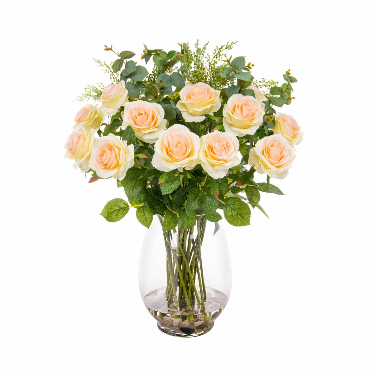 Rose in Vase Pink - White Background