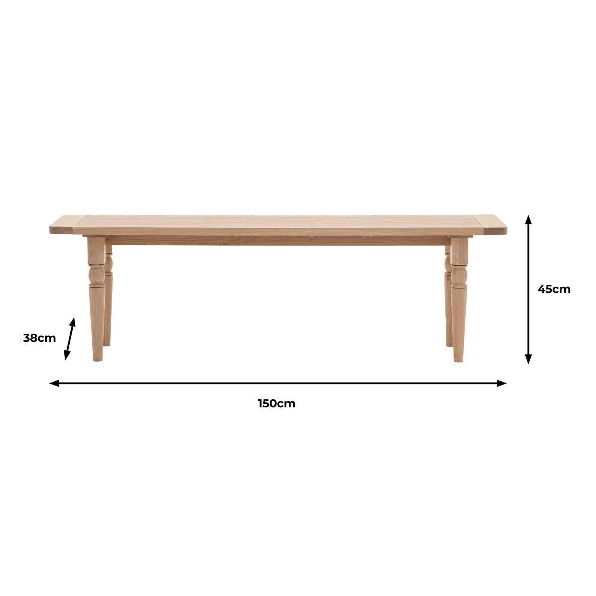 Eton Dining Bench 1500x450x381