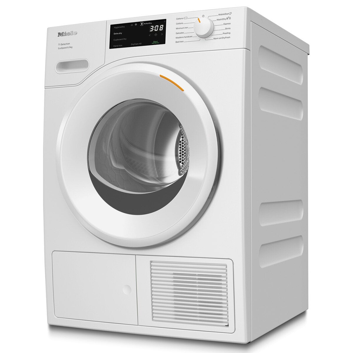 Miele TSD643WP, 9kg Heat Pump Tumble Dryer, A+++ Rated in White