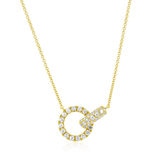 0.50ctw Round Brilliant Cut Diamond Interlocking Circle Necklace, 14ct Yellow Gold