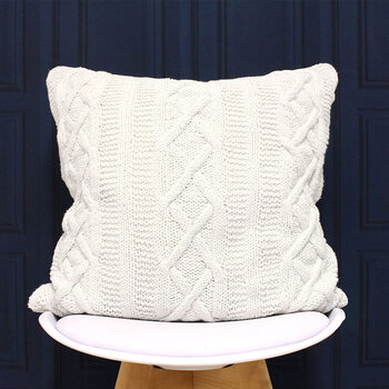 Cable Large Chunky Knit Cushion, 2 Pack in 2 Colours