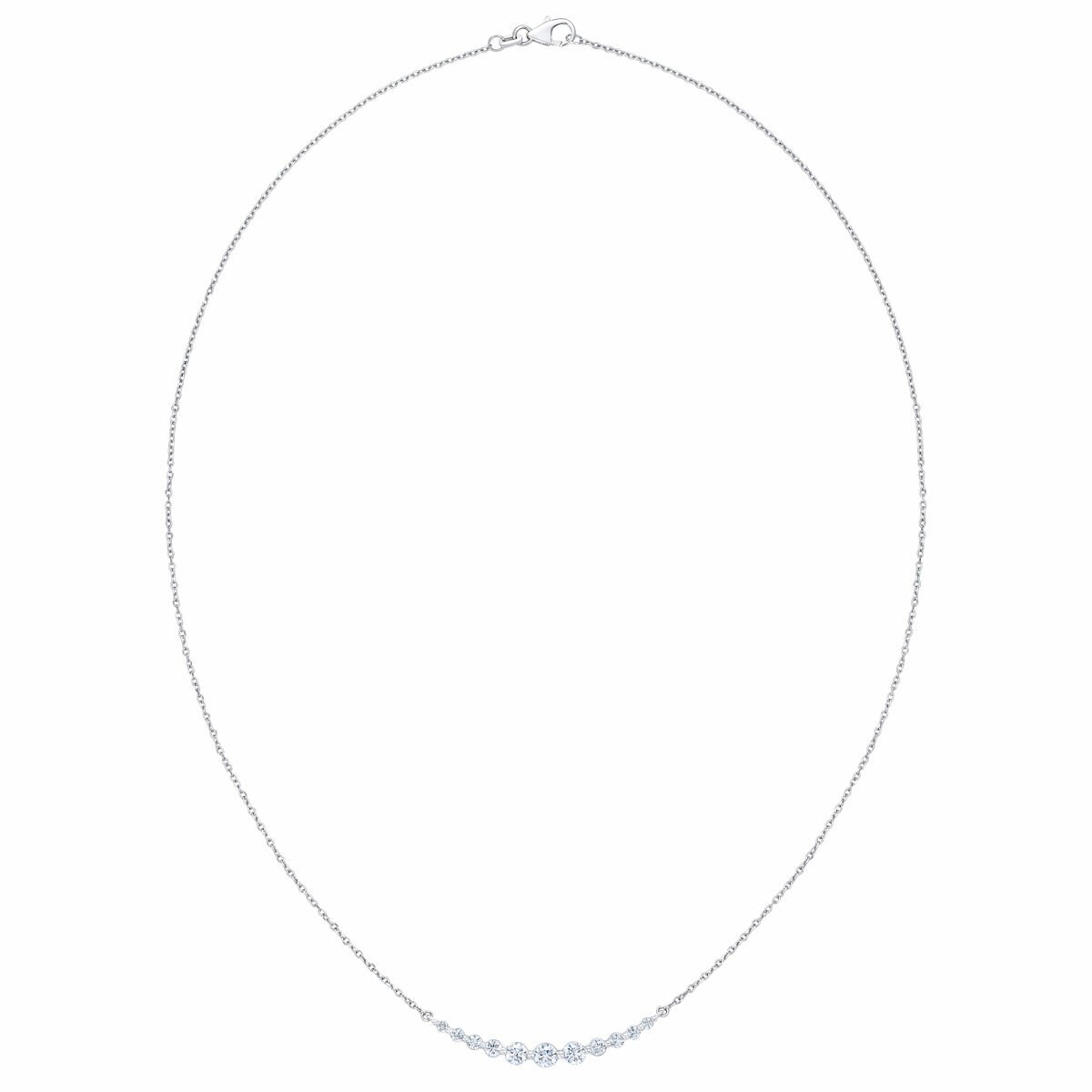 1.00ctw Round Brilliant Cut Diamond Necklace,14ct White Gold