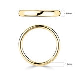3.0mm Basic Court Wedding band. 18ct Yellow Gold