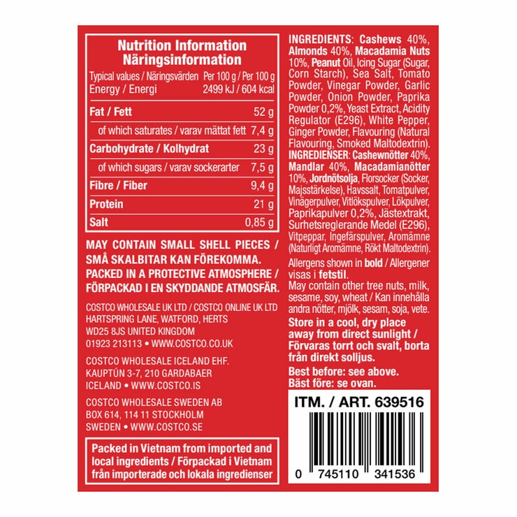 Ingredients and nutritional info Ingredients and nutritional info