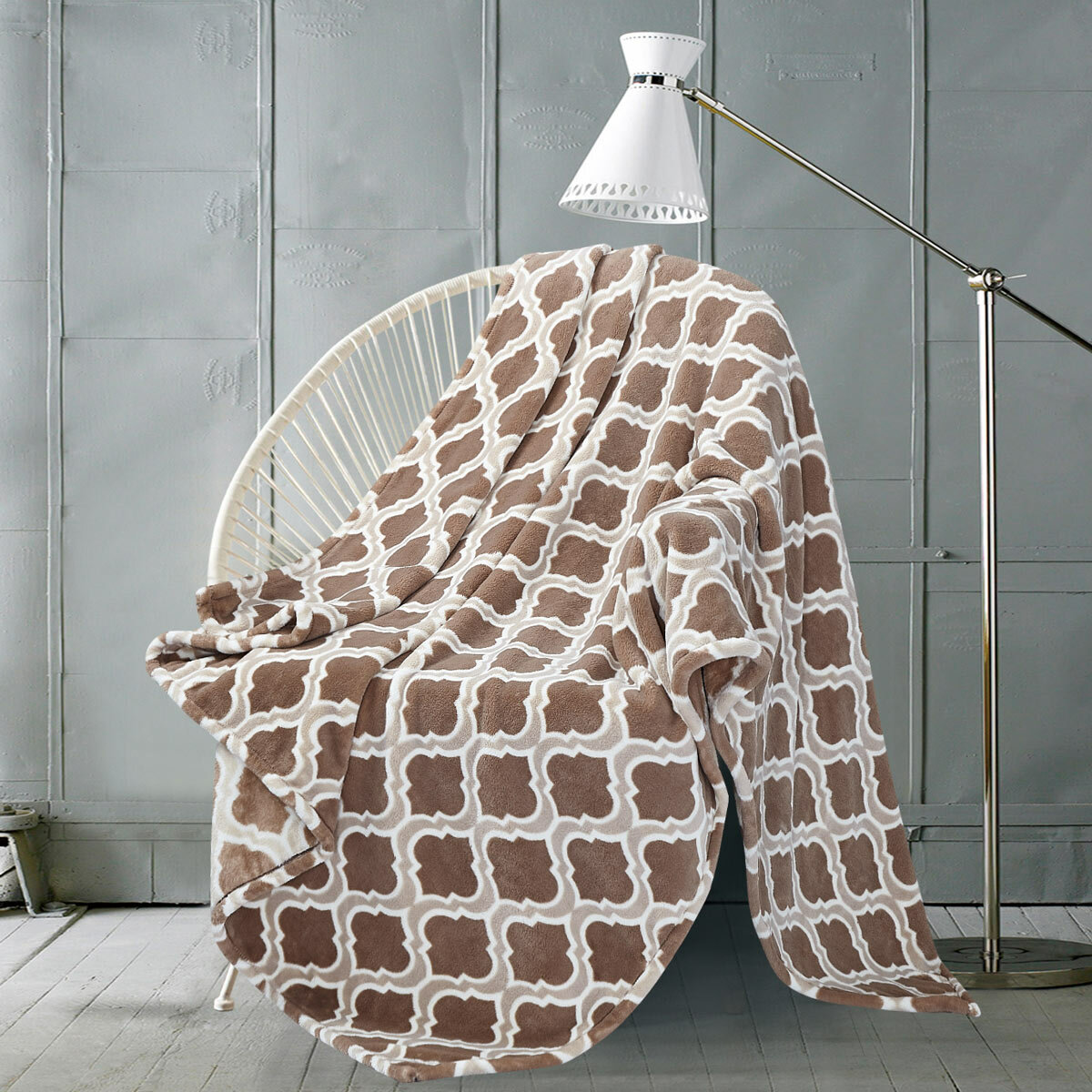 Monte & Jardin Printed Velvet Throw in 3 designs, 152 x 177 cm