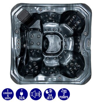Miami Spas Sagittarius 54-Jet 6 Person Hot Tub in 2 Colours - Delivered and Installed